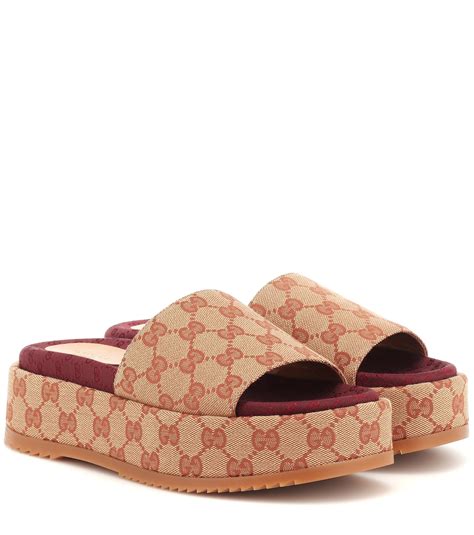 gucci tan platform sandals|platform Gucci sandals for women.